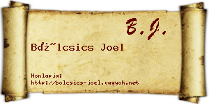 Bölcsics Joel névjegykártya